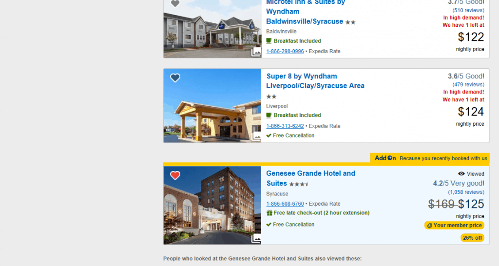 Syracuse Hotel Add-On Advantage