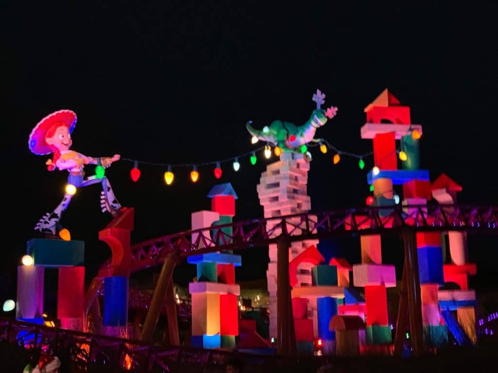 toy story land at night